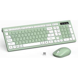 Wireless Keyboard and Mouse Combo Full-Sized Wireless Keyboard Adjustable Mouse